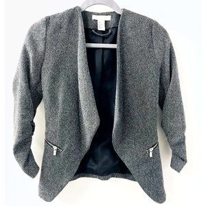 H&M Tweed Zip Detail Blazer Jacket - US 2